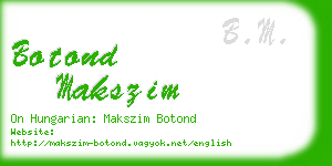 botond makszim business card